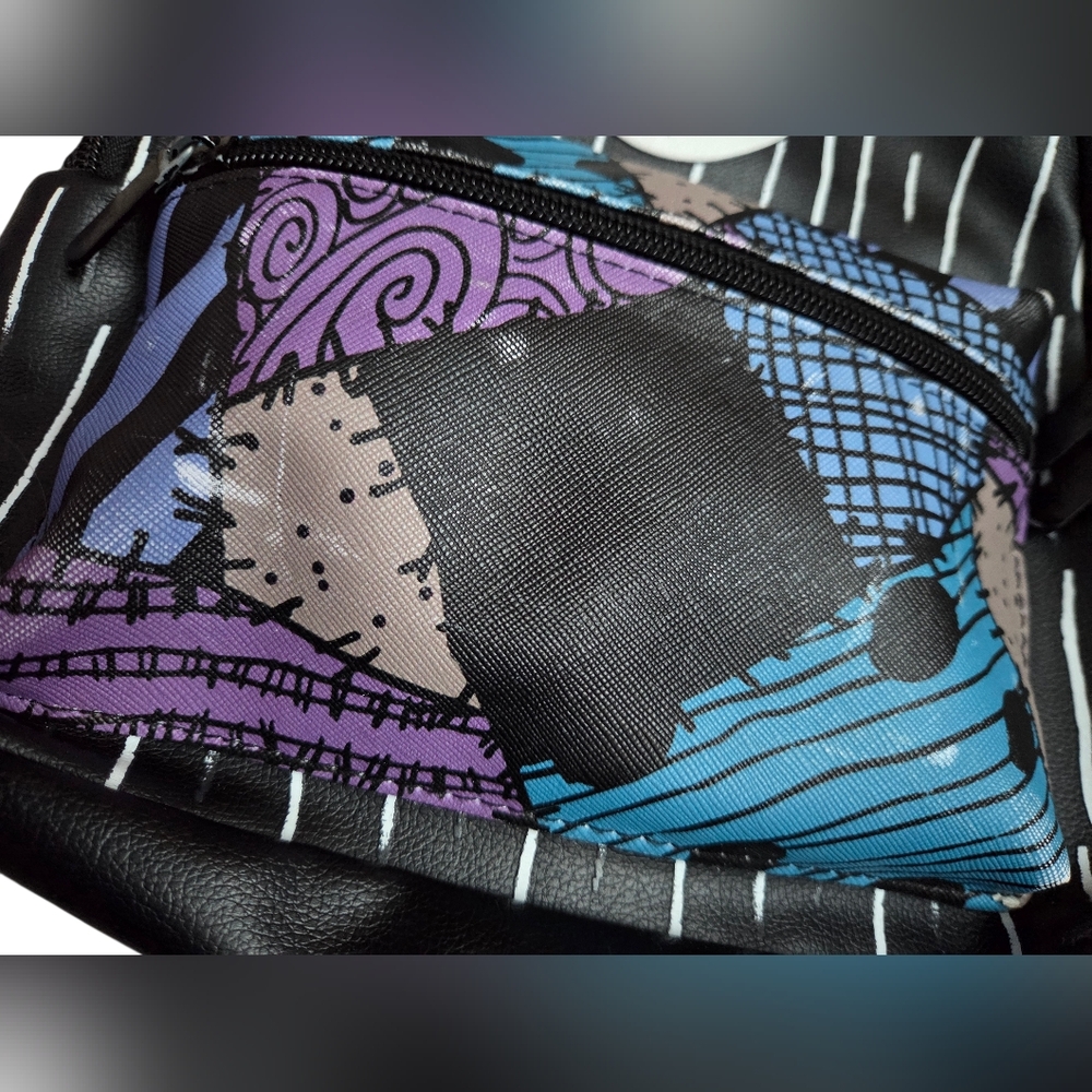 Nightmare Before Christmas Jack Skeleton Patchwork Faux Leather Mini Backpack - Picture 2 of 5